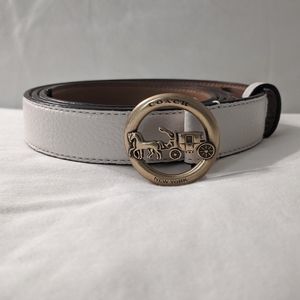 White Coach Belt with Gold Buckle (XL)